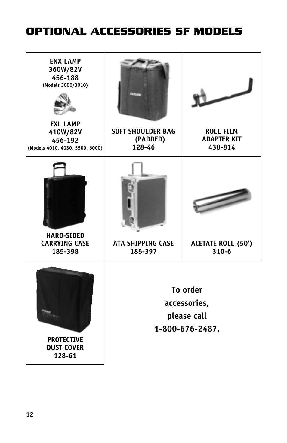 Optional accessories sf models | Dukane SF4030 User Manual | Page 18 / 20