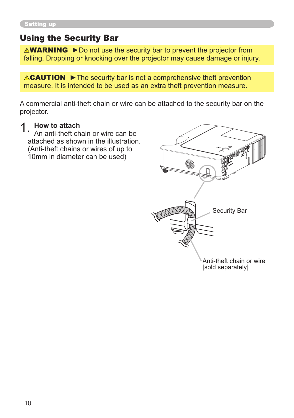 Using the security bar | Dukane 8065 User Manual | Page 12 / 114