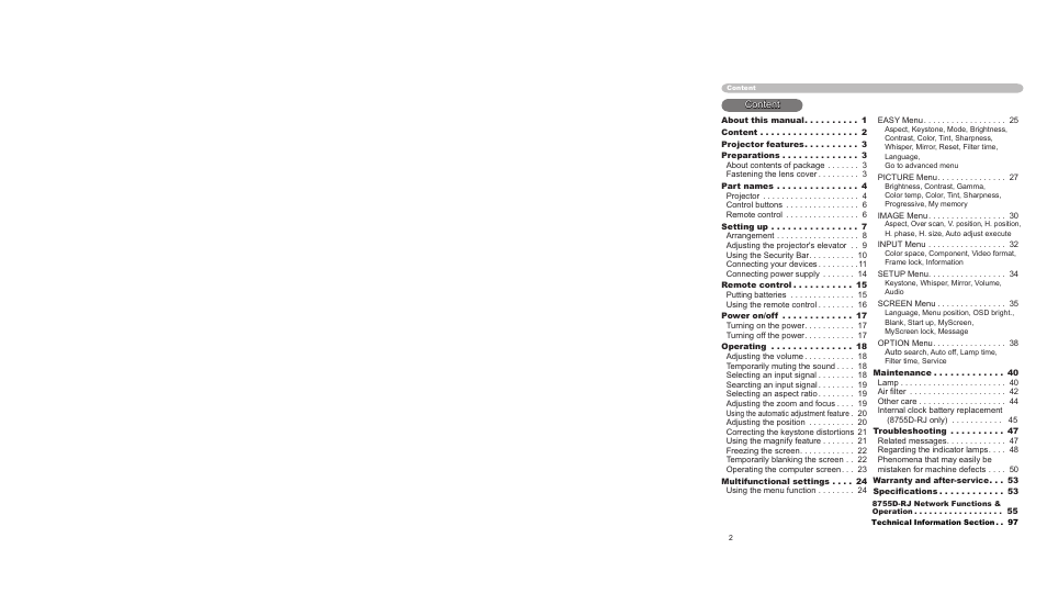 Content | Dukane 8065 User Manual | Page 4 / 114