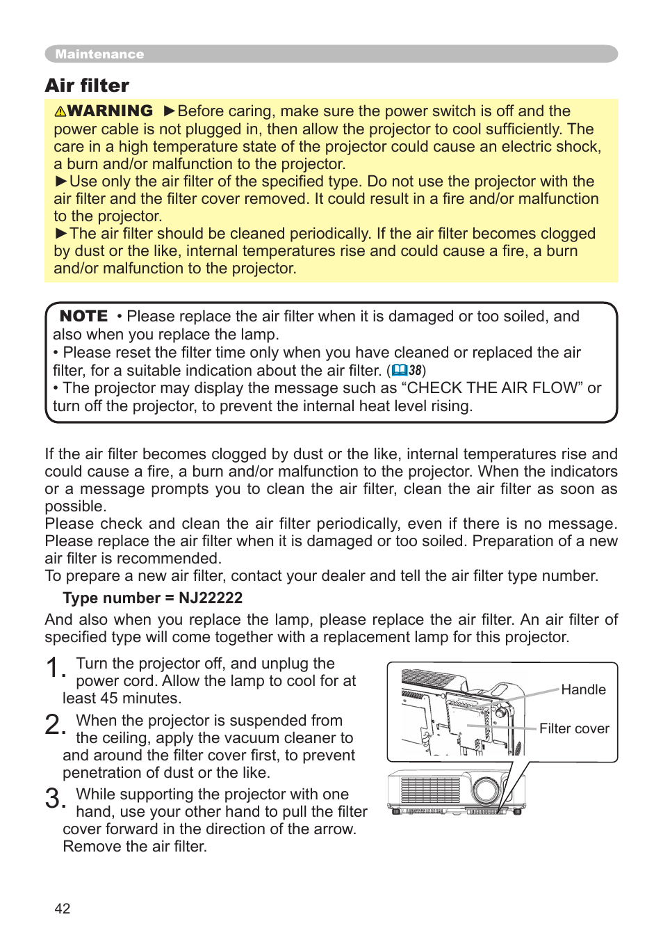 Air ﬁlter | Dukane 8065 User Manual | Page 44 / 114