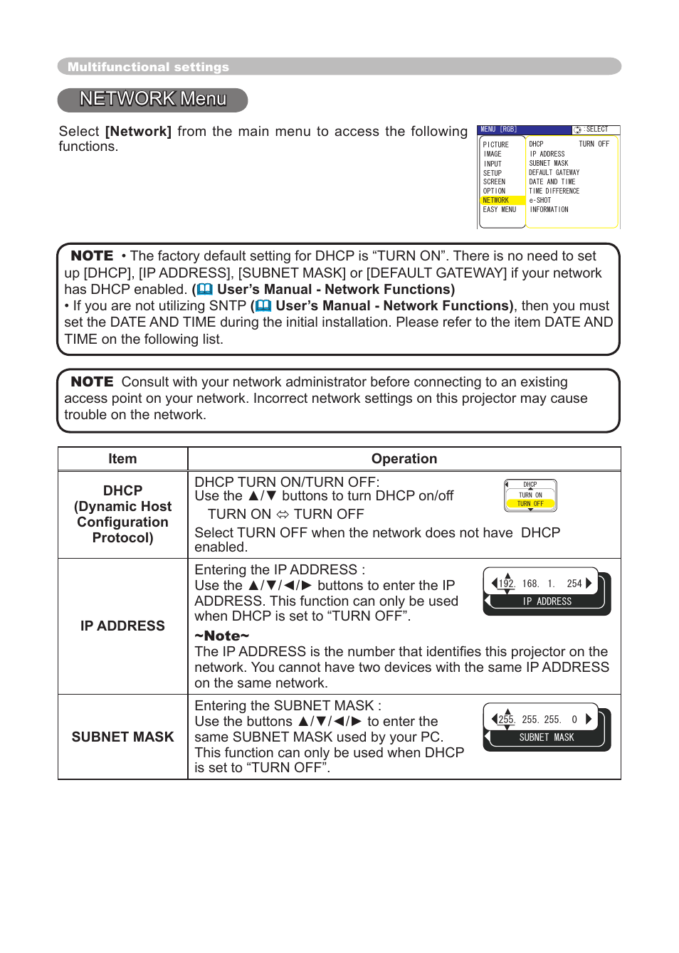 Network menu, 8755d-rj only! (lan) | Dukane 8065 User Manual | Page 58 / 114