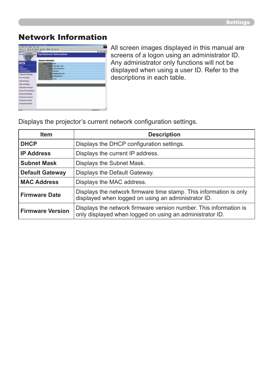 Network information | Dukane 8065 User Manual | Page 67 / 114