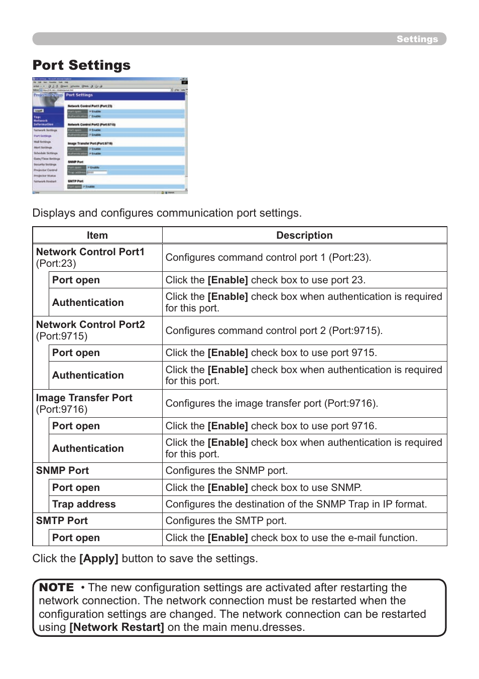 Port settings | Dukane 8065 User Manual | Page 69 / 114
