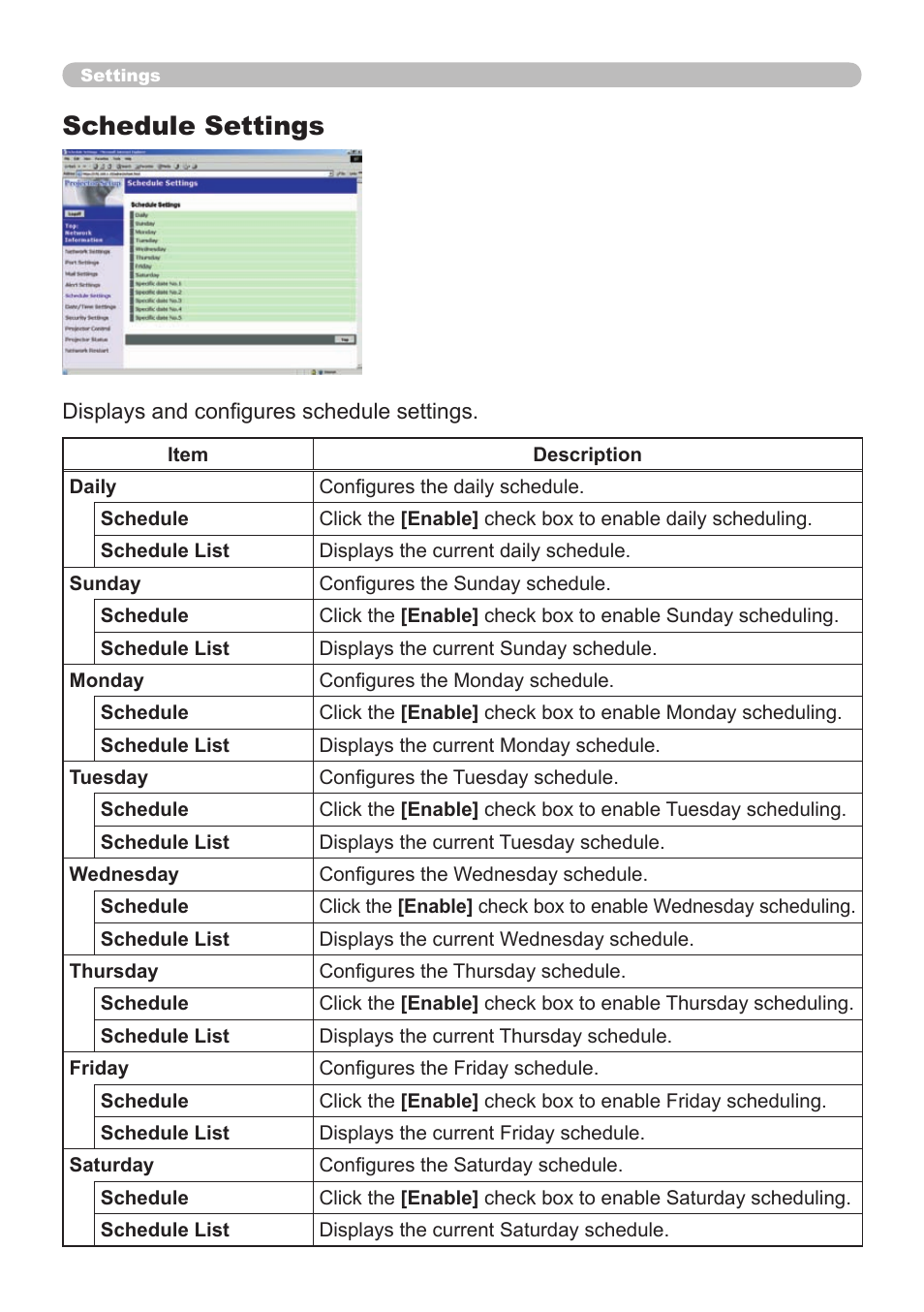 Schedule settings | Dukane 8065 User Manual | Page 76 / 114