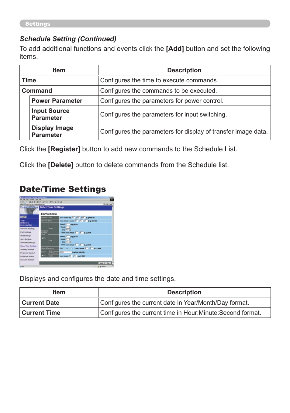 Date/time settings | Dukane 8065 User Manual | Page 78 / 114