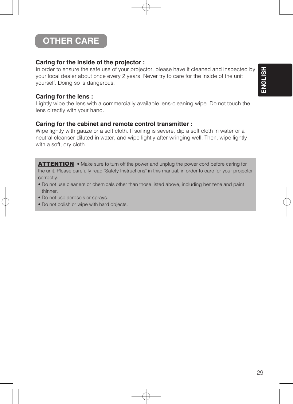 Other care | Dukane 28A8049B User Manual | Page 31 / 54
