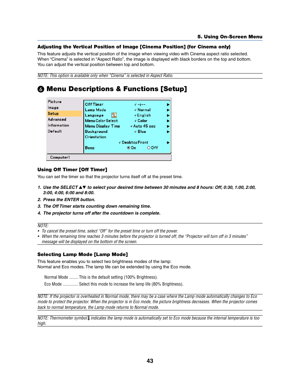 Menu descriptions & functions [setup | Dukane 8070 User Manual | Page 51 / 82