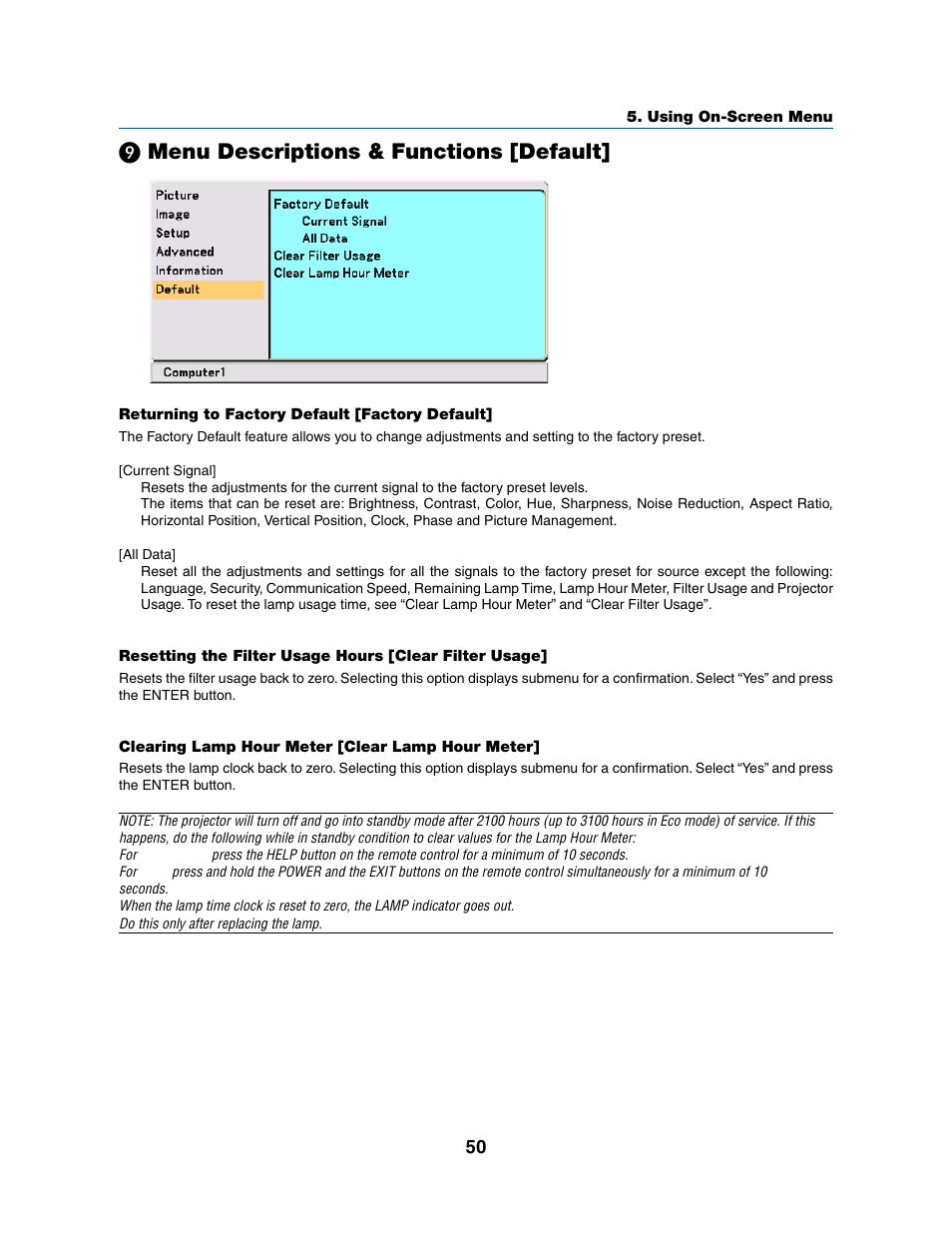 Menu descriptions & functions [default | Dukane 8070 User Manual | Page 58 / 82