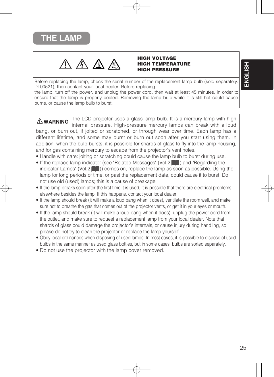 The lamp | Dukane 8755B User Manual | Page 27 / 56