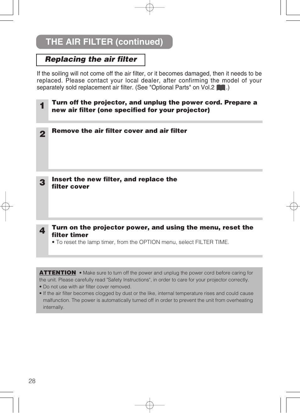 The air filter (continued) | Dukane 8755B User Manual | Page 30 / 56