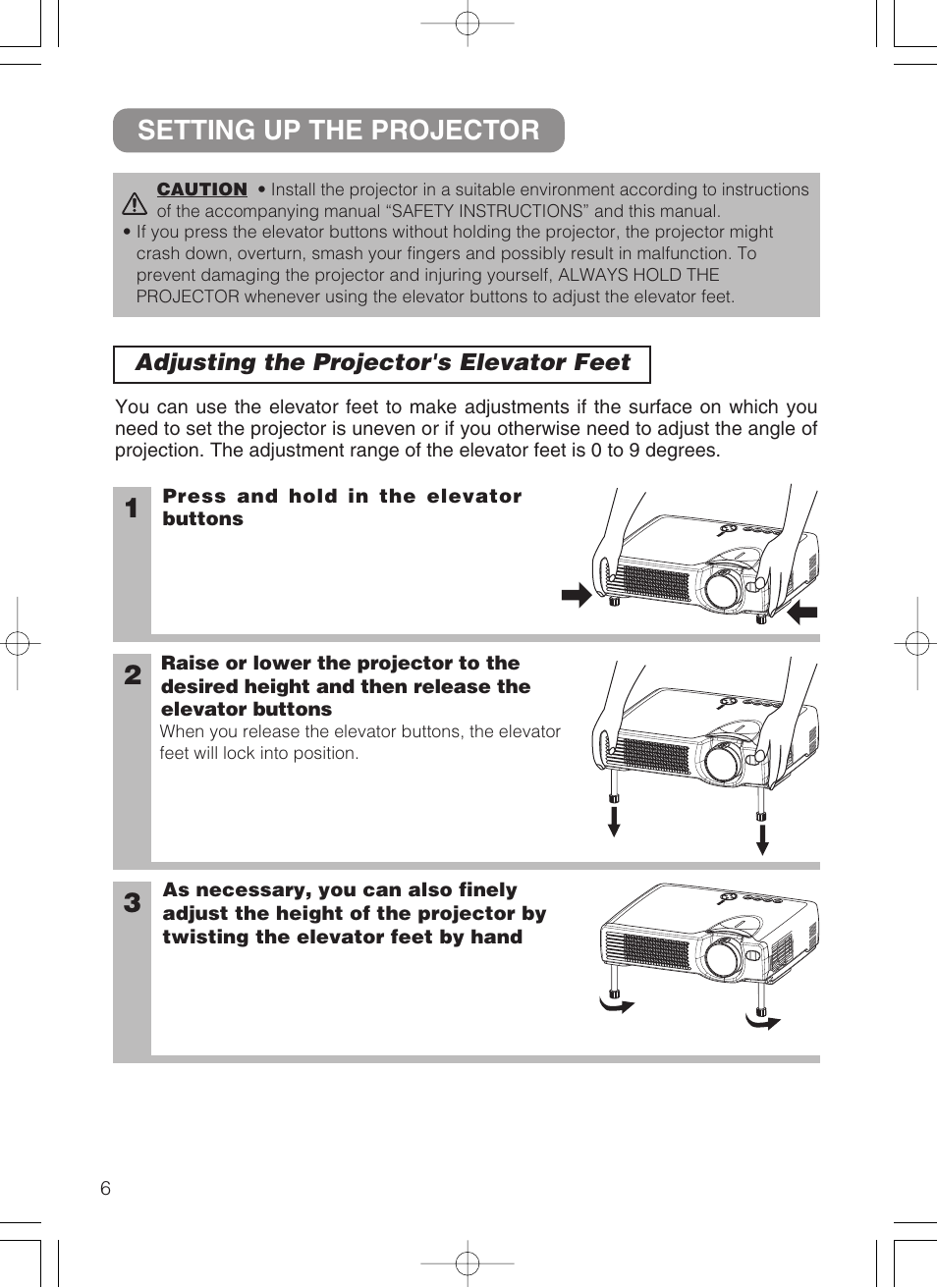 Setting up the projector | Dukane 8755B User Manual | Page 8 / 56