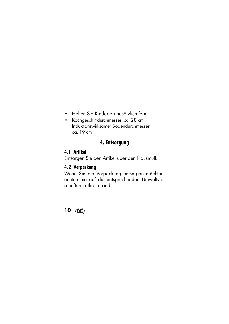 Entsorgung, 1 artikel, Entsorgen sie den artikel über den hausmüll | 2 verpackung | Ernesto IAN 48715 User Manual | Page 10 / 84