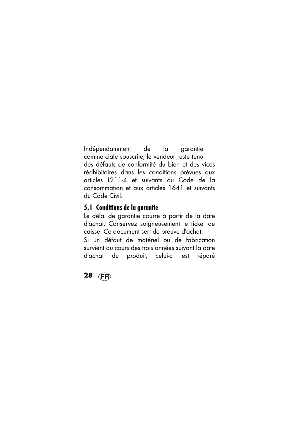 1 conditions de la garantie | Ernesto IAN 48715 User Manual | Page 28 / 84