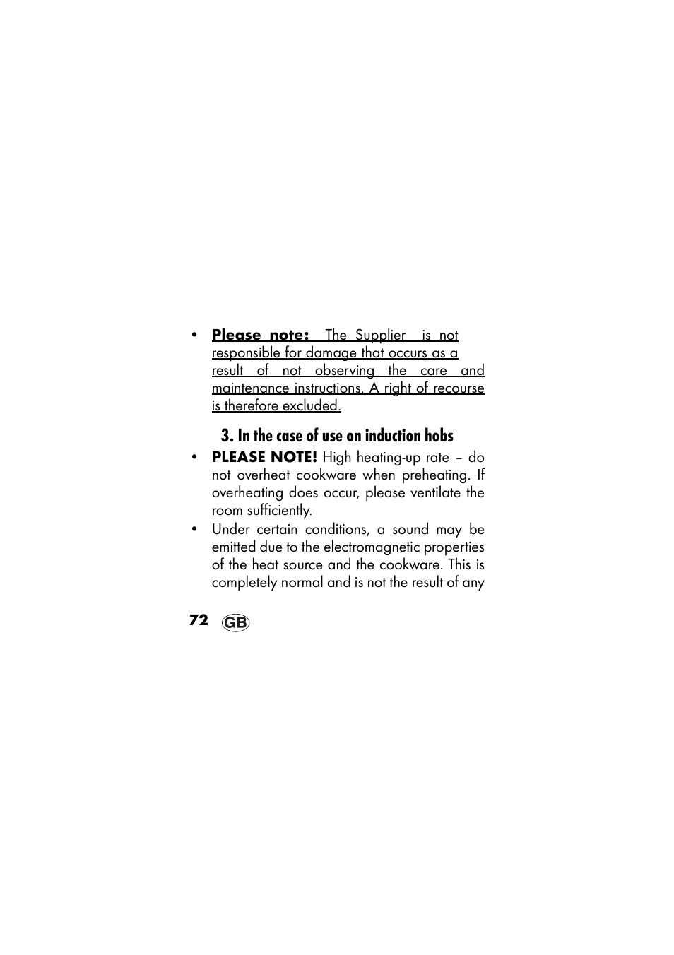 In the case of use on induction hobs | Ernesto IAN 48715 User Manual | Page 72 / 84