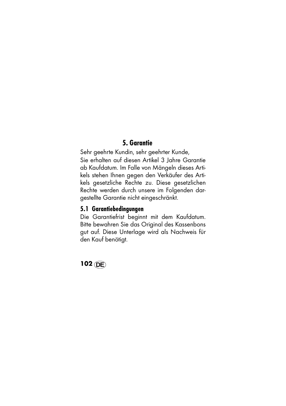 Garantie, 1 garantiebedingungen | Ernesto 409568 User Manual | Page 102 / 112