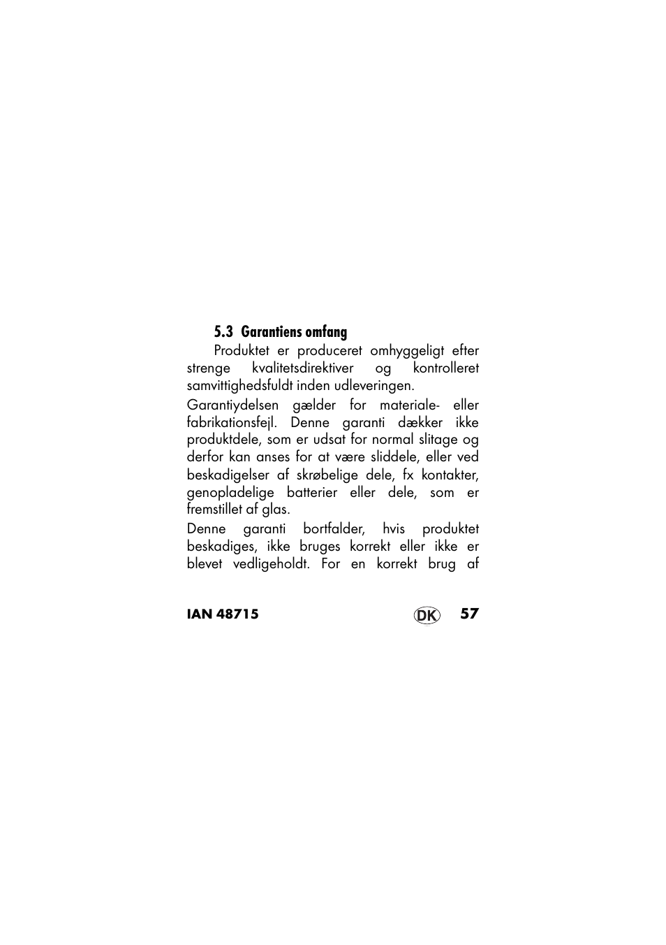 3 garantiens omfang | Ernesto 409568 User Manual | Page 57 / 112