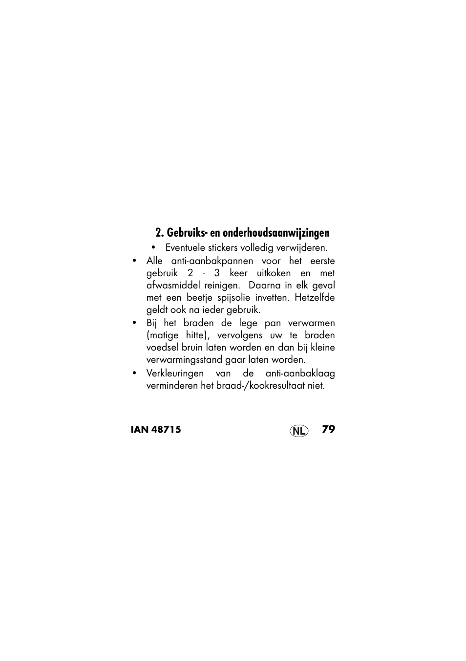 Gebruiks- en onderhoudsaanwijzingen | Ernesto 409568 User Manual | Page 79 / 112