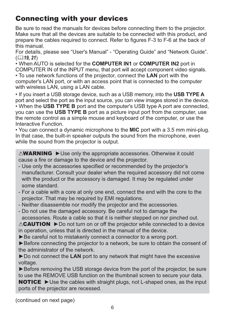 Connecting with your devices | Dukane Data Video LCD - Interactive WXGA UST Projector 8107HWI User Manual | Page 8 / 28