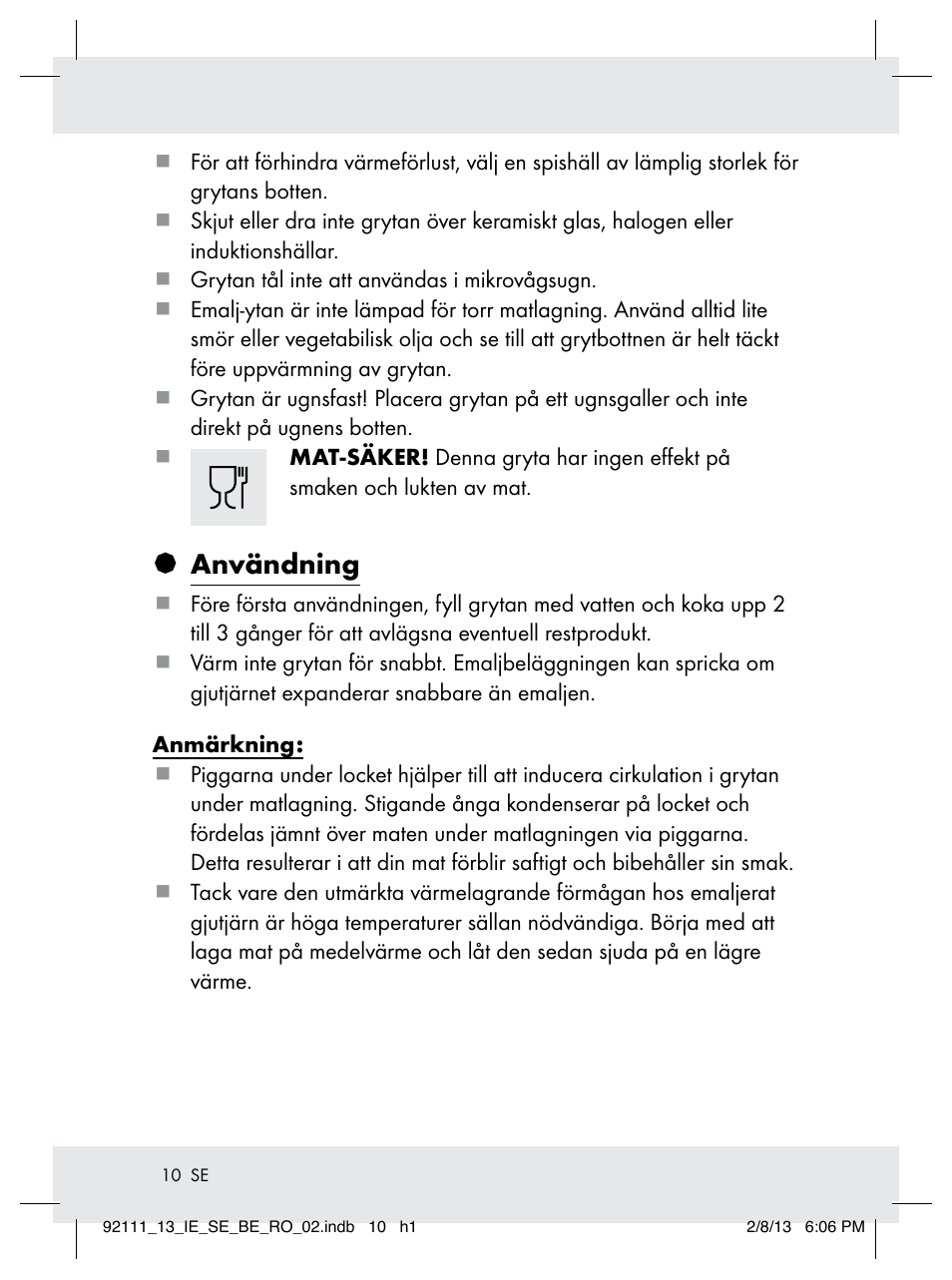 Användning | Ernesto Z31681 User Manual | Page 10 / 26