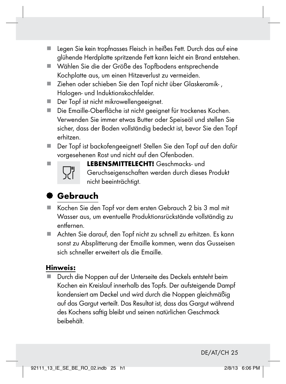 Gebrauch | Ernesto Z31681 User Manual | Page 25 / 26