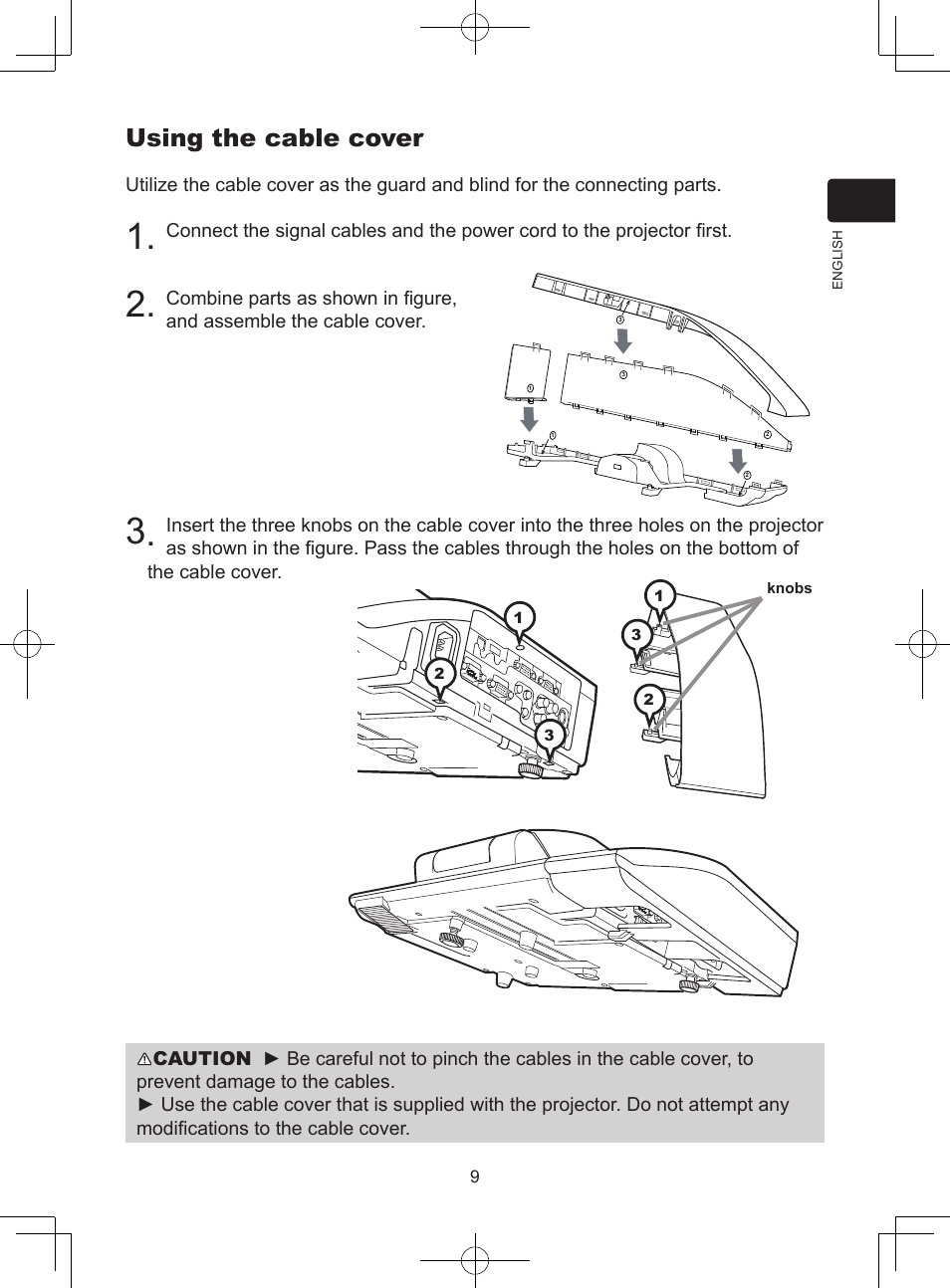 Using the cable cover | Dukane LCD Data Video Projector 8104HW User Manual | Page 11 / 24