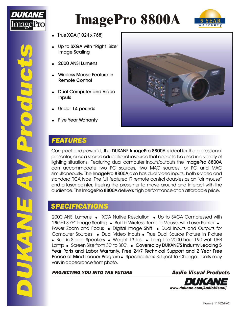 Dukane ImagePro 8800A User Manual | 2 pages