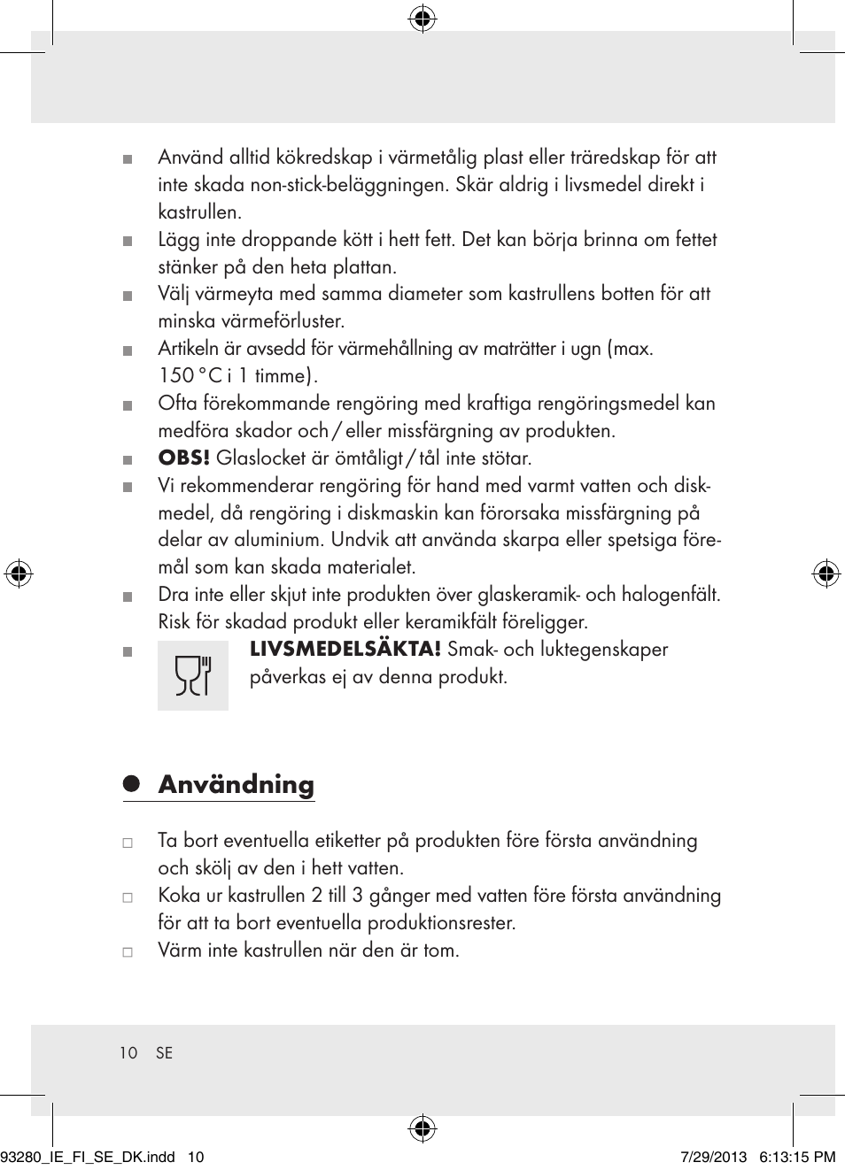 Användning | Ernesto H14270 User Manual | Page 10 / 24