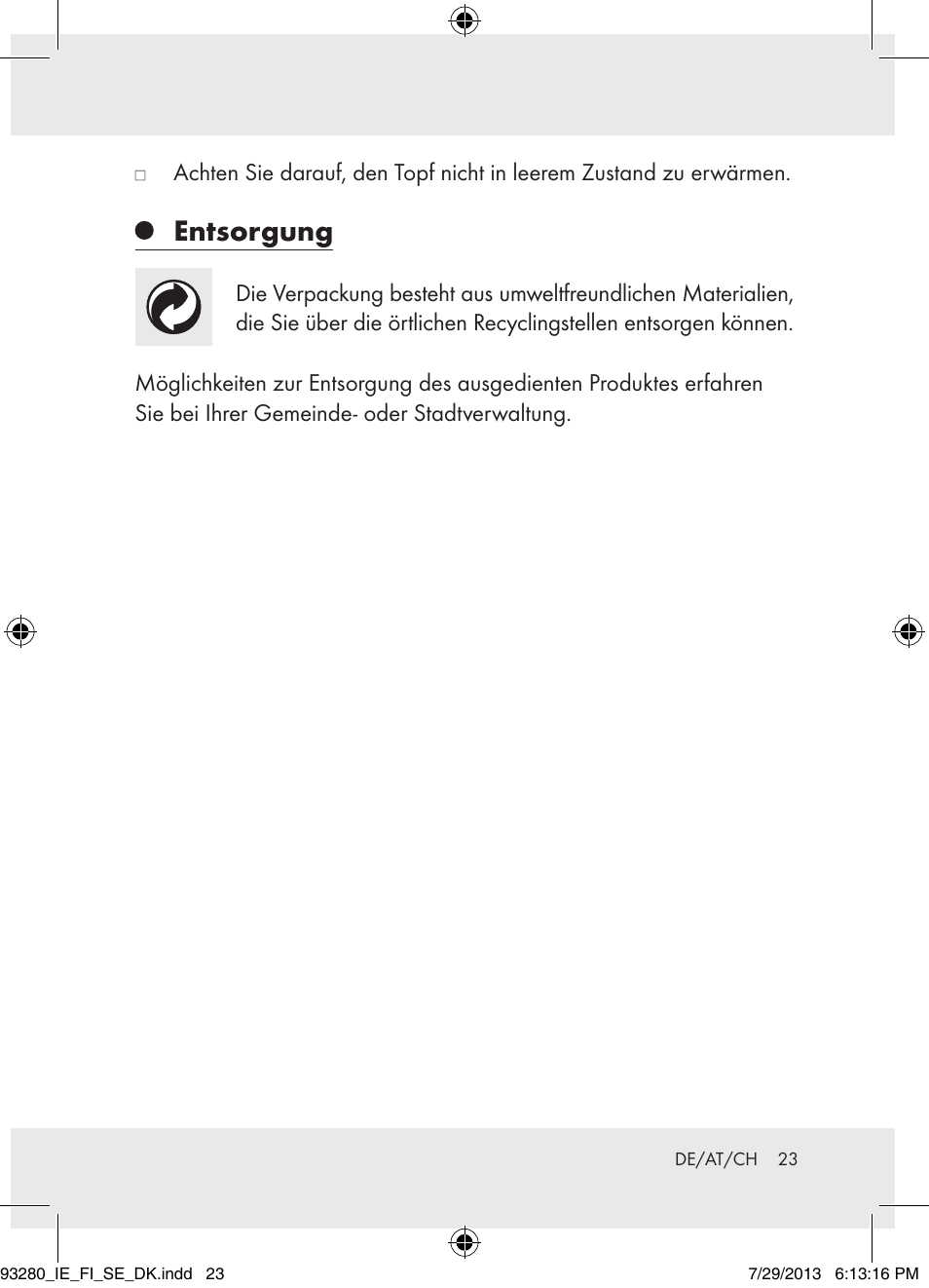 Entsorgung | Ernesto H14270 User Manual | Page 23 / 24