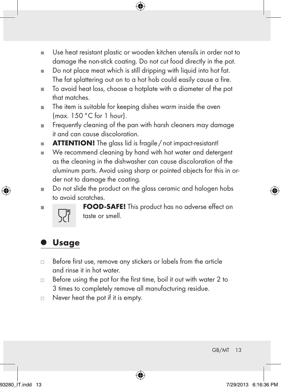 Usage | Ernesto H14270 User Manual | Page 13 / 18