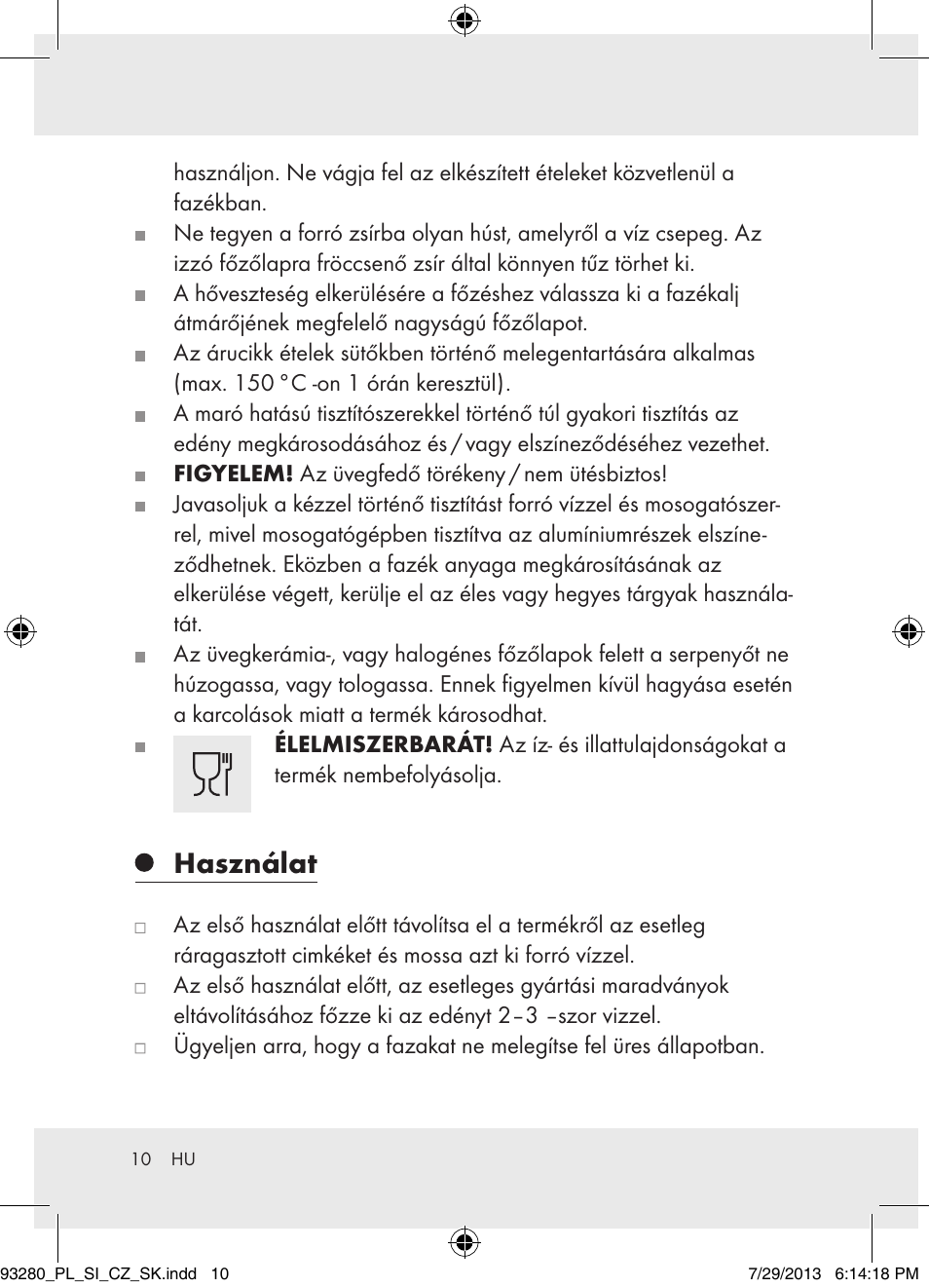 Használat | Ernesto H14270 User Manual | Page 10 / 25