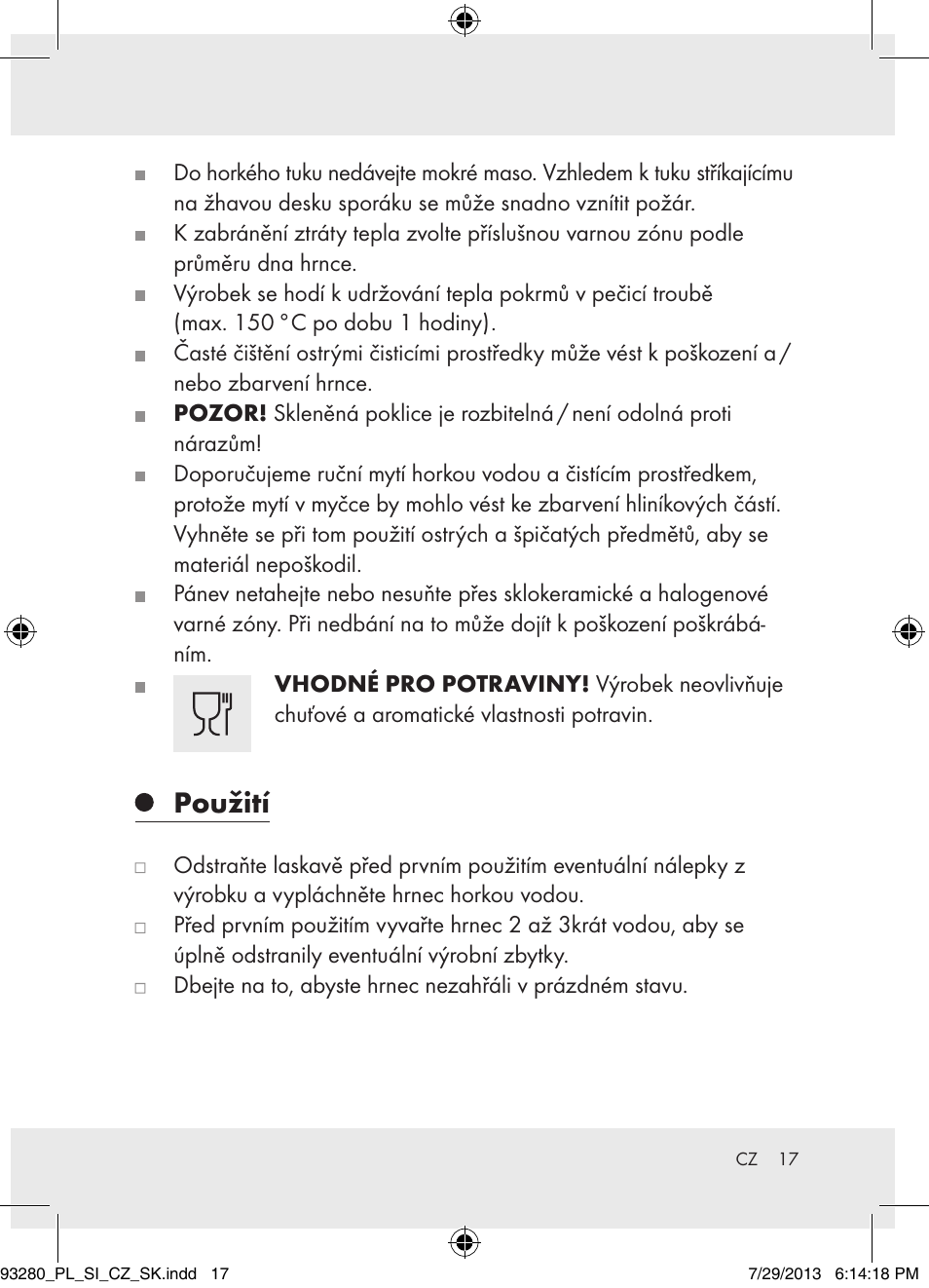 Použití | Ernesto H14270 User Manual | Page 17 / 25