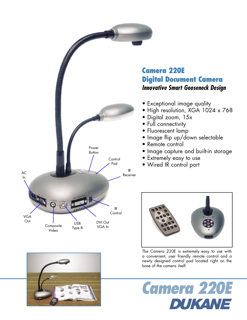 Dukane Digital Documetn Camera 220E User Manual | 2 pages