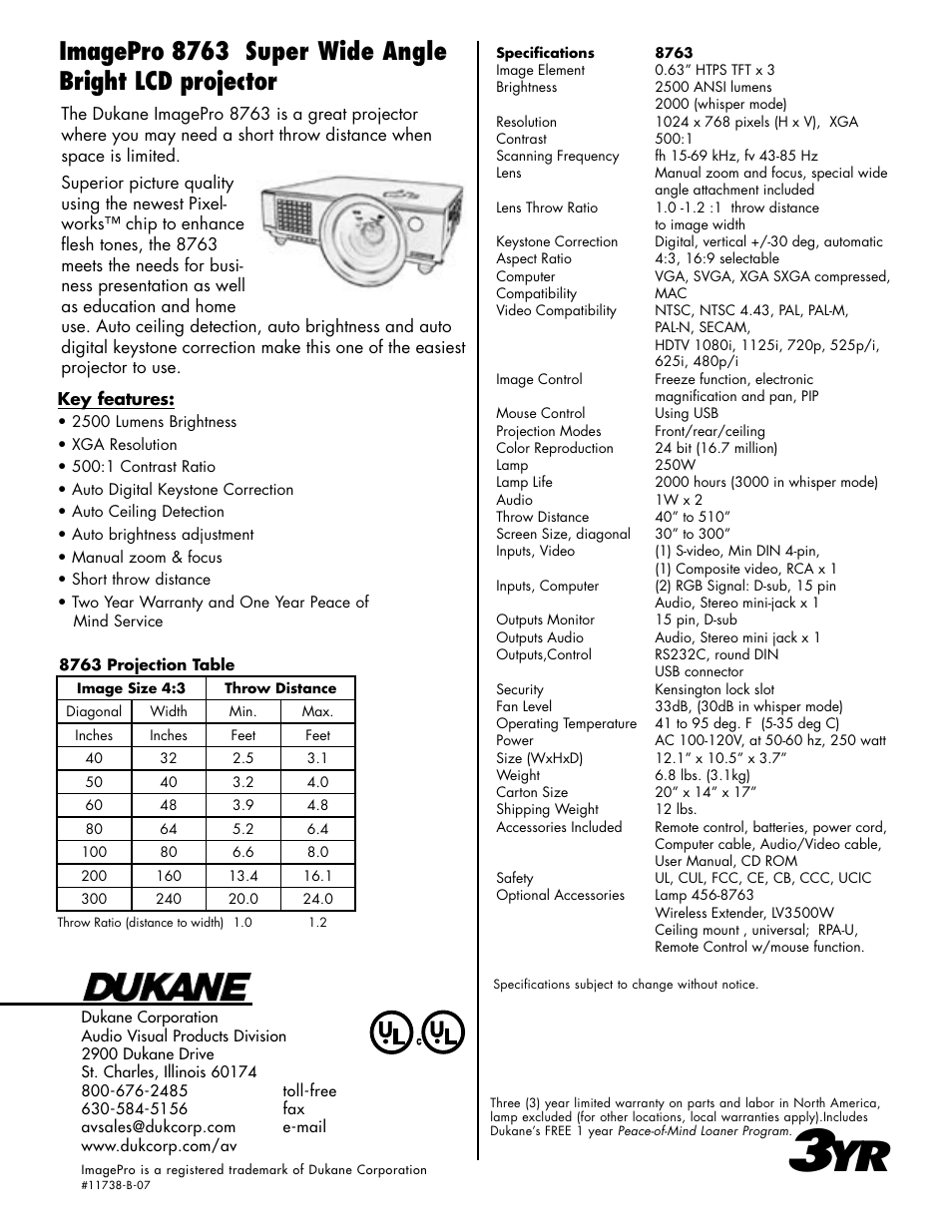 Dukane ImagePro 8763 User Manual | Page 2 / 2
