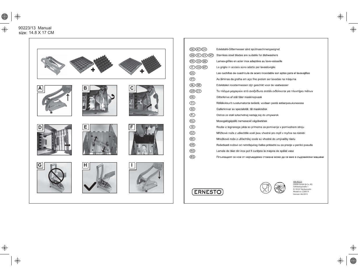 Ernesto Z28519 User Manual | 1 page