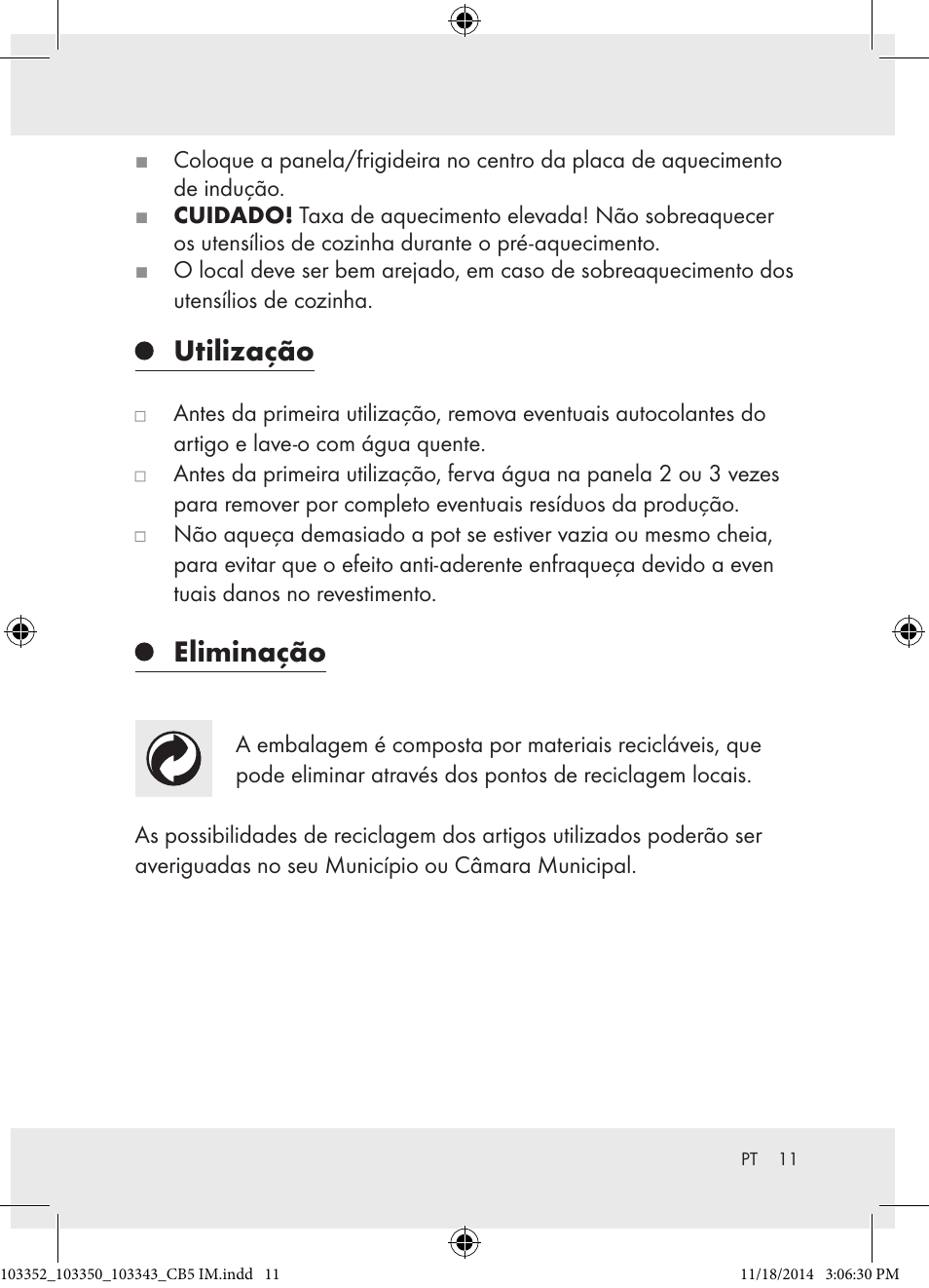 Utilização, Eliminação | Ernesto 103352-14-01 User Manual | Page 11 / 18