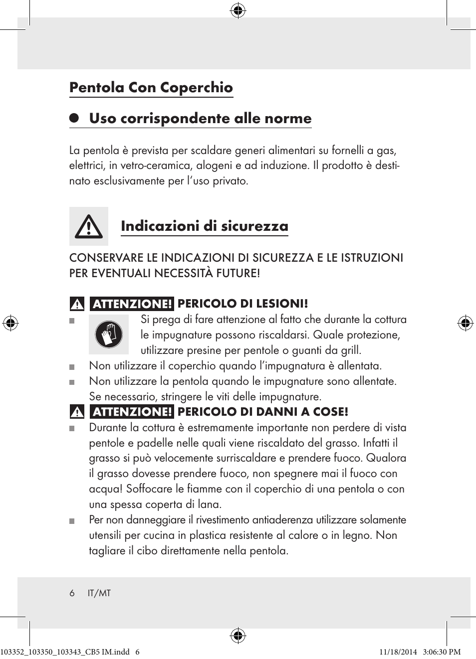 Indicazioni di sicurezza | Ernesto 103352-14-01 User Manual | Page 6 / 18