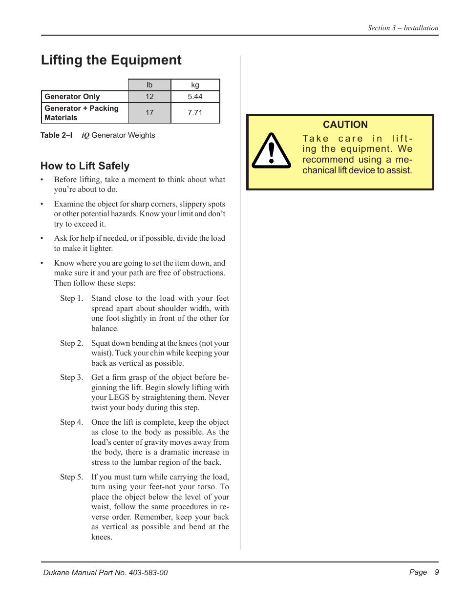 Lifting the equipment, How to lift safely | Dukane iQ Series ULTRASONIC POWER SUPPLY AL ISO 9001:2008 User Manual | Page 15 / 78