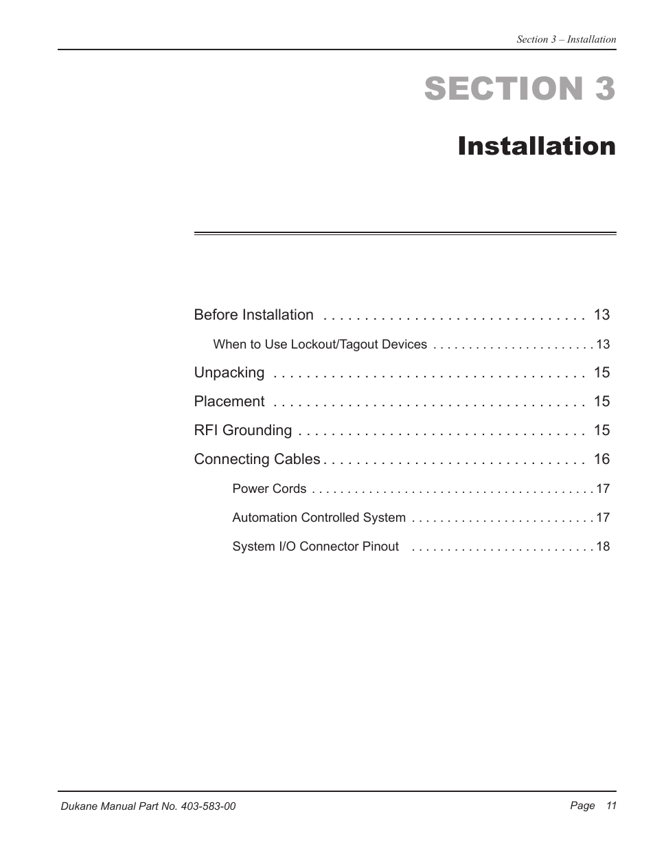 Installation | Dukane iQ Series ULTRASONIC POWER SUPPLY AL ISO 9001:2008 User Manual | Page 17 / 78