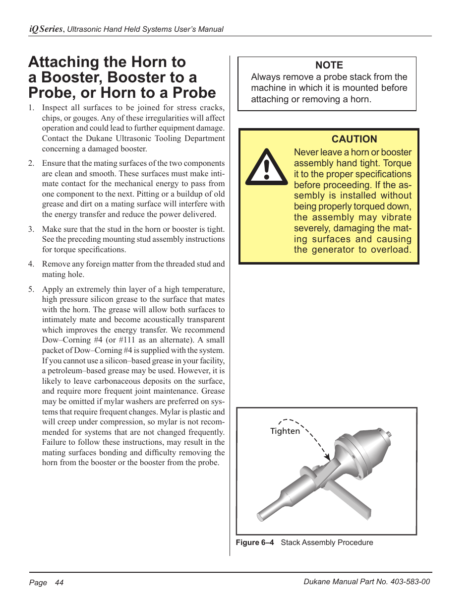 Dukane iQ Series ULTRASONIC POWER SUPPLY AL ISO 9001:2008 User Manual | Page 50 / 78