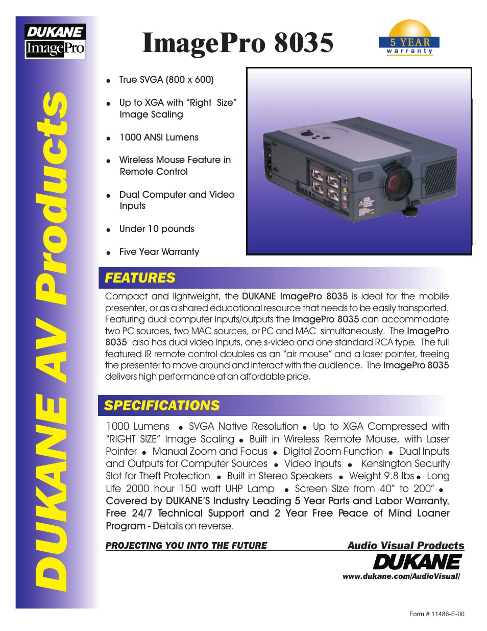 Dukane ImagePro 8035 User Manual | 2 pages