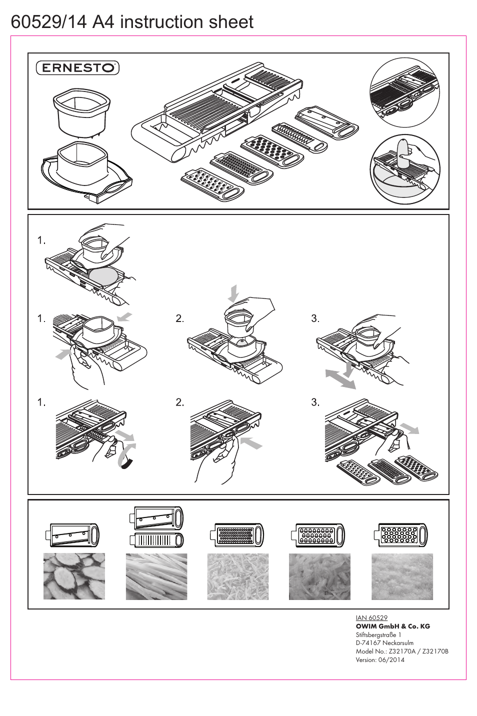 Ernesto Z32170A / Z32170B User Manual | 1 page