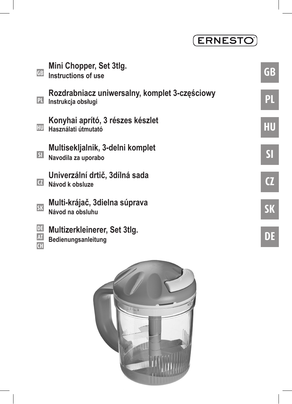 Ernesto Mini Chopper User Manual | 44 pages