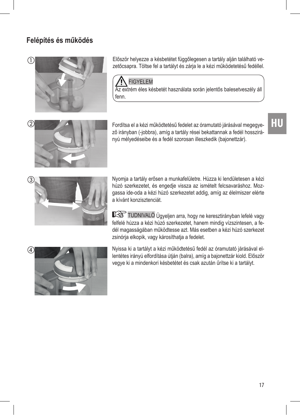 Felépítés és működés | Ernesto Mini Chopper User Manual | Page 17 / 44