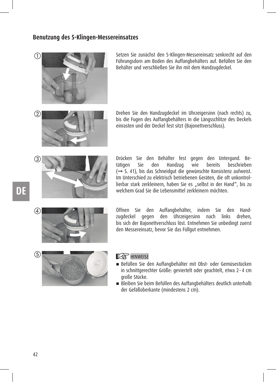 Ernesto Mini Chopper User Manual | Page 42 / 44