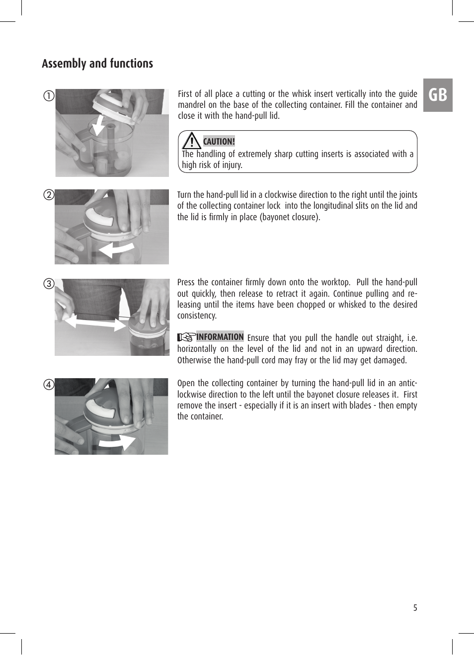 Ernesto Mini Chopper User Manual | Page 5 / 44