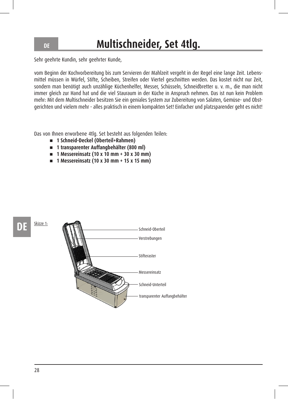 Multischneider, set 4tlg | Ernesto Multi Slicer User Manual | Page 28 / 32