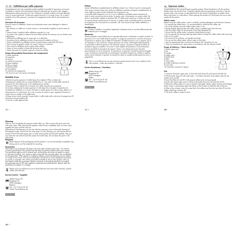 Ernesto Espresso Maker User Manual | Page 2 / 2