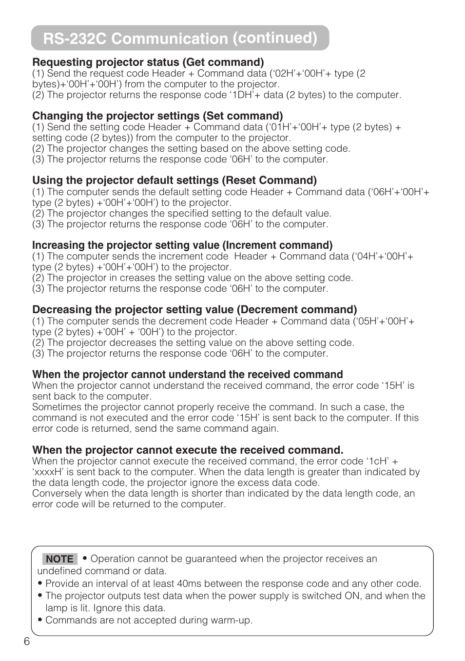 Rs-232c communication (continued) | Dukane 8044 User Manual | Page 50 / 58