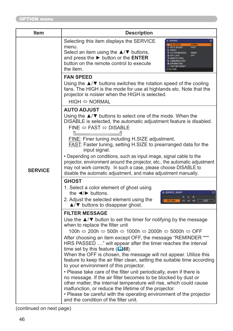 Dukane Projector 8920H-RJ User Manual | Page 46 / 75