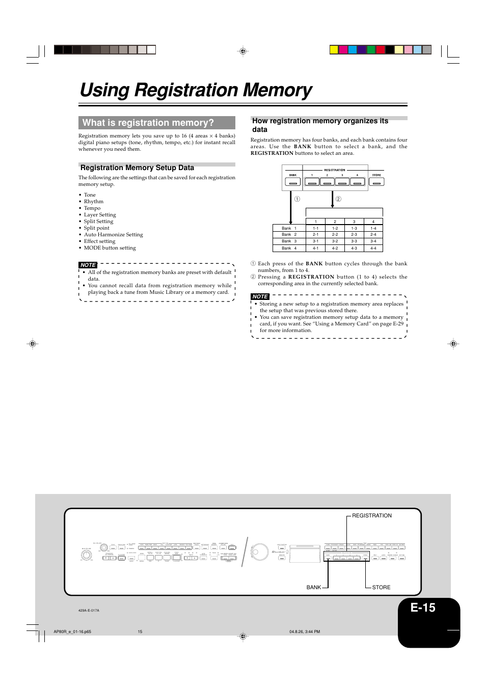 E-15 | Casio AP-80R User Manual | Page 17 / 53